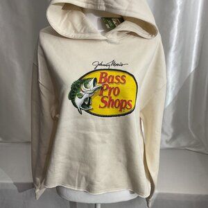 Johnny Morris Bass Pro Shops Cropped Hoodie L/G Beige 60% Cotton 40% Polyester W